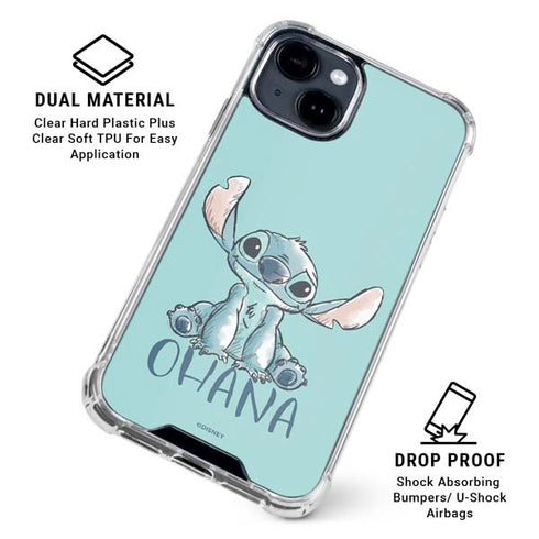 Disney Lilo and Stitch Ohana iPhone 14 Plus Clear Case