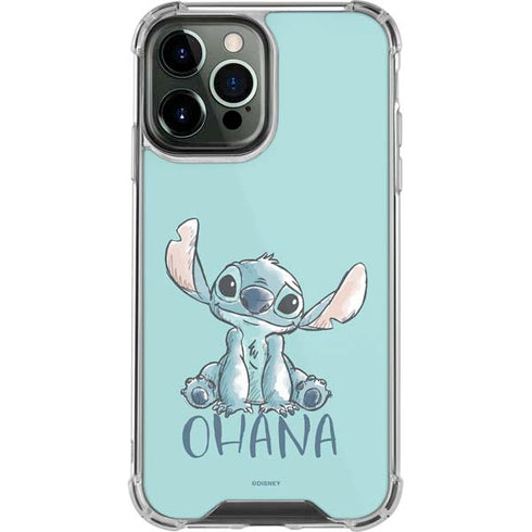 Disney Lilo and Stitch Ohana iPhone 14 Pro Max Clear Case