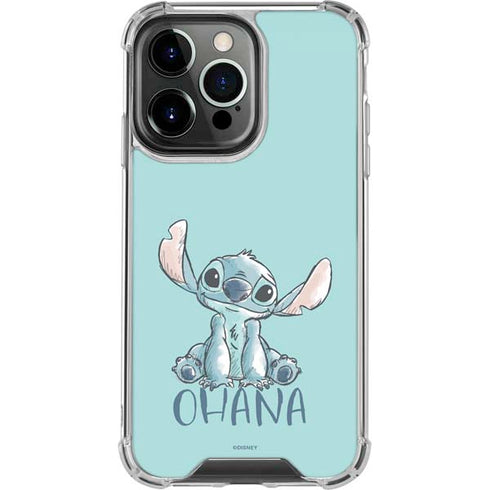 Disney Lilo and Stitch Ohana iPhone 15 Pro Clear Case