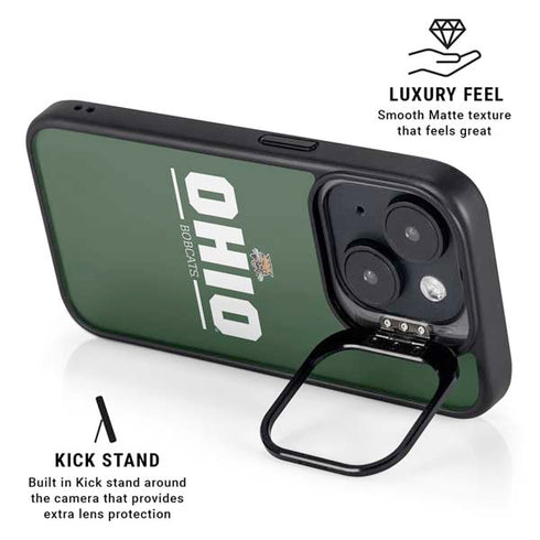 Ohio University Ohio Bobcats Logo iPhone 14 Plus Kickstand Case