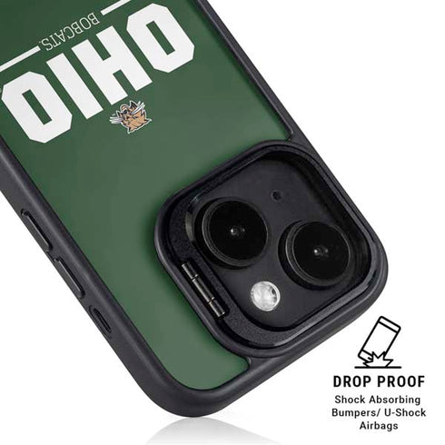 Ohio University Ohio Bobcats Logo iPhone 15 Kickstand Case