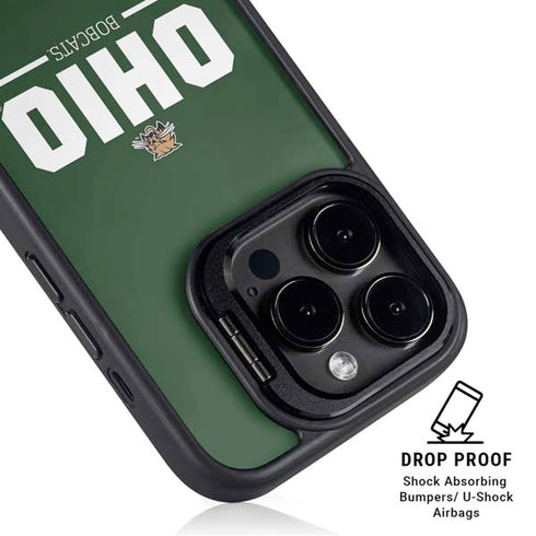 Ohio University Ohio Bobcats Logo iPhone 15 Pro Kickstand Case