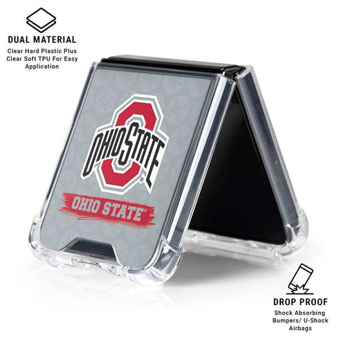 Ohio State University Distressed Logo Galaxy Z Flip6 Clear Case