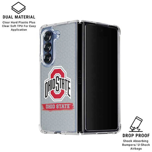 Ohio State University Distressed Logo Galaxy Z Fold6 Clear Case