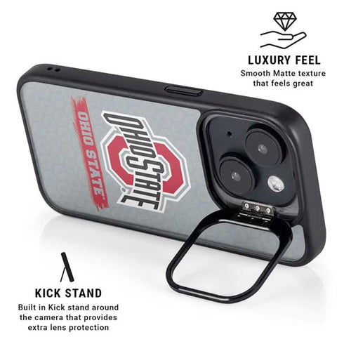 Ohio State University Distressed Logo iPhone 14 Plus Kickstand Case