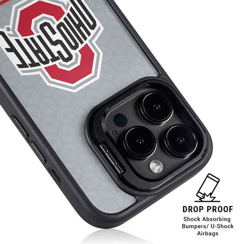 Ohio State University Distressed Logo iPhone 14 Pro Max Kickstand Case