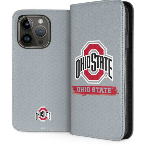 Ohio State University Distressed Logo iPhone 15 Pro Folio Case