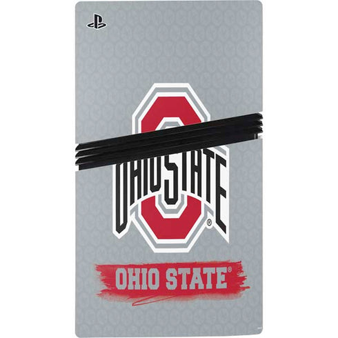 Ohio State University Distressed Logo PS5 Pro Disk Bundle Skin