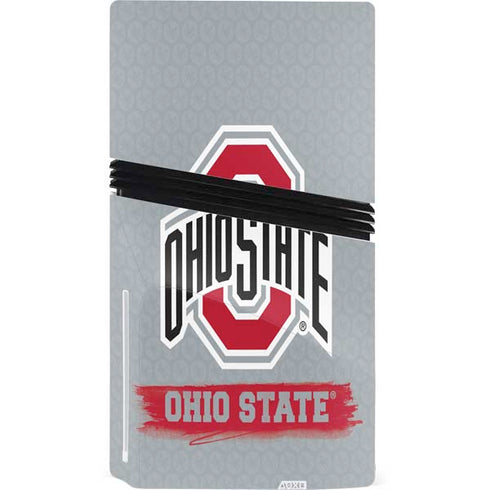 Ohio State University Distressed Logo PS5 Pro Disk Bundle Skin