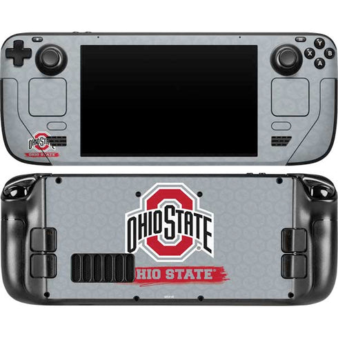 Ohio State University Distressed Logo Steam Deck Handheld Gaming Computer OLED Skin