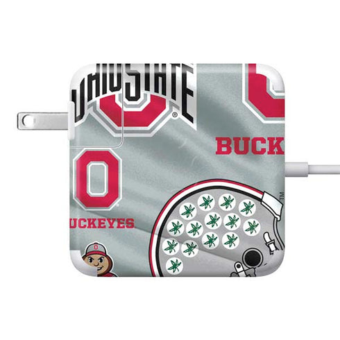 Ohio State University Pattern 85W Power Adapter (15 and 17 inch MacBook Pro Charger) Skin