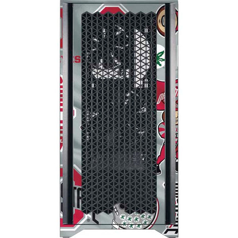 Ohio State University Pattern Corsair 4000D Tempered Glass Mid-Tower ATX Case Skin
