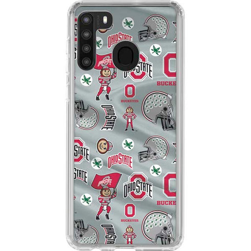 Ohio State University Pattern Galaxy A21 Clear Case