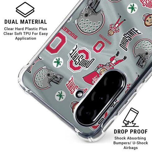 Ohio State University Pattern Galaxy A36 5G Clear Case