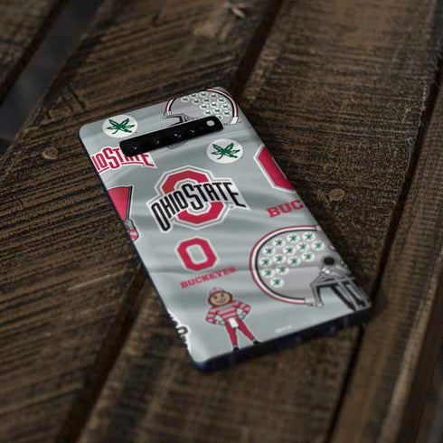 Ohio State University Pattern Galaxy S10 Plus Skin