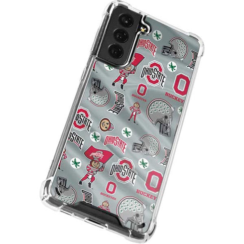 Ohio State University Pattern Galaxy S21 5G Clear Case
