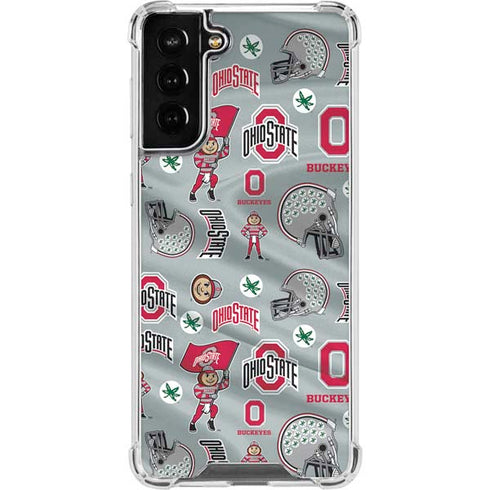 Ohio State University Pattern Galaxy S21 FE Clear Case