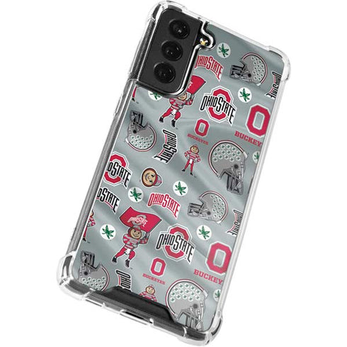 Ohio State University Pattern Galaxy S21 FE Clear Case