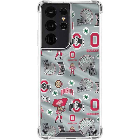 Ohio State University Pattern Galaxy S21 Ultra 5G Clear Case