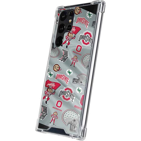 Ohio State University Pattern Galaxy S22 Ultra Clear Case