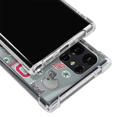 Ohio State University Pattern Galaxy S22 Ultra Clear Case