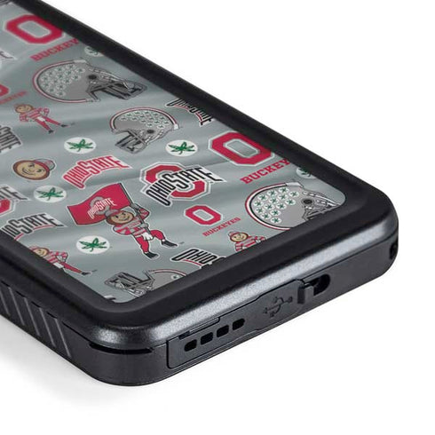 Ohio State University Pattern Galaxy S23 Waterproof Case