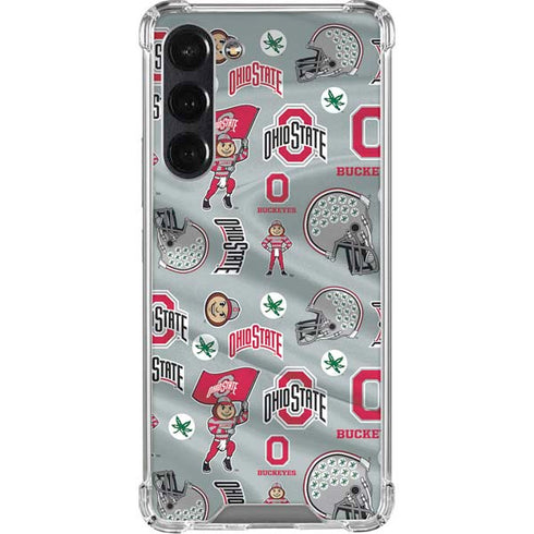 Ohio State University Pattern Galaxy S24 FE Clear Case