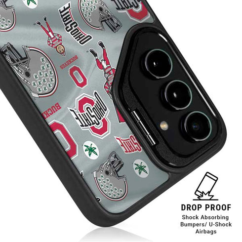 Ohio State University Pattern Galaxy S24 FE Kickstand Case