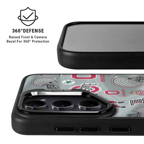 Ohio State University Pattern Galaxy S25 Plus Kickstand Case