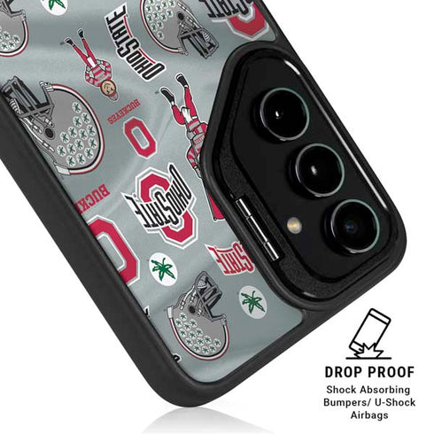 Ohio State University Pattern Galaxy S25 Plus Kickstand Case