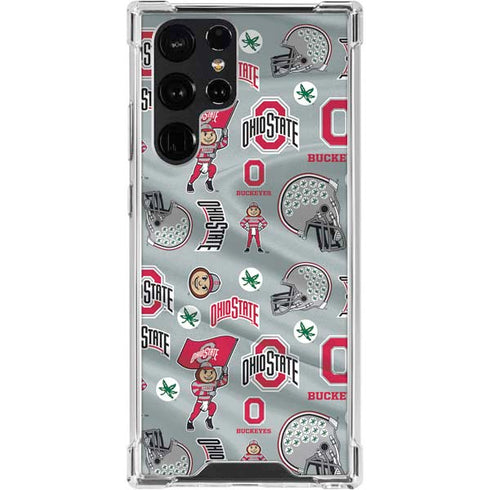 Ohio State University Pattern Galaxy S24 Ultra Clear Case