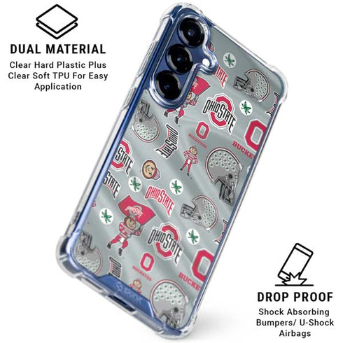 Ohio State University Pattern Galaxy S25 Plus Clear Case