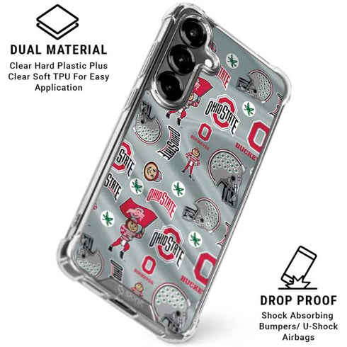 Ohio State University Pattern Galaxy S26 Clear Case