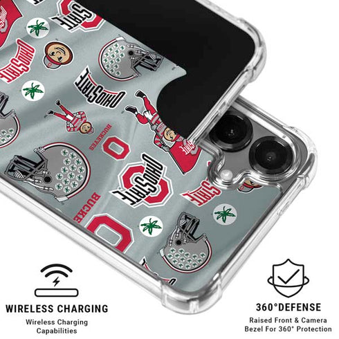 Ohio State University Pattern Galaxy S26 Plus Clear Case