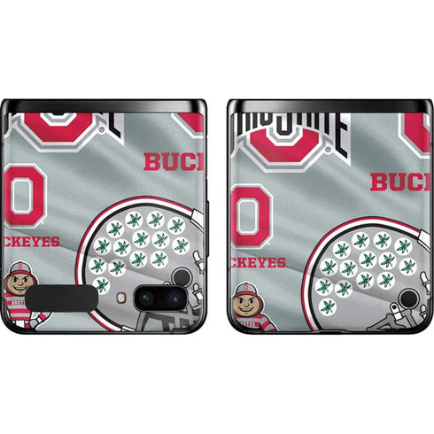 Ohio State University Pattern Galaxy Z Flip Skin