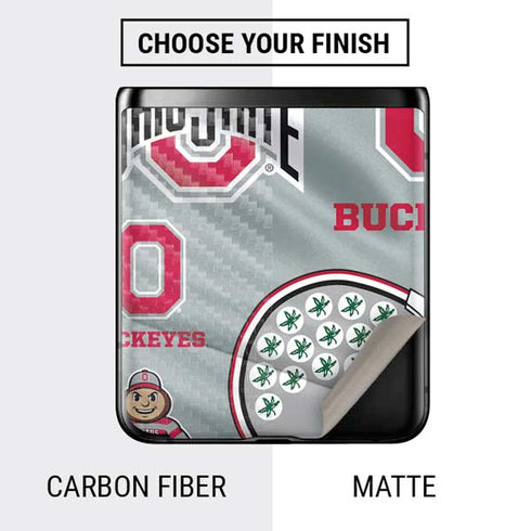 Ohio State University Pattern Galaxy Z Flip Skin