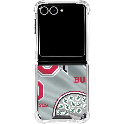 Ohio State University Pattern Galaxy Z Flip7 Clear Case