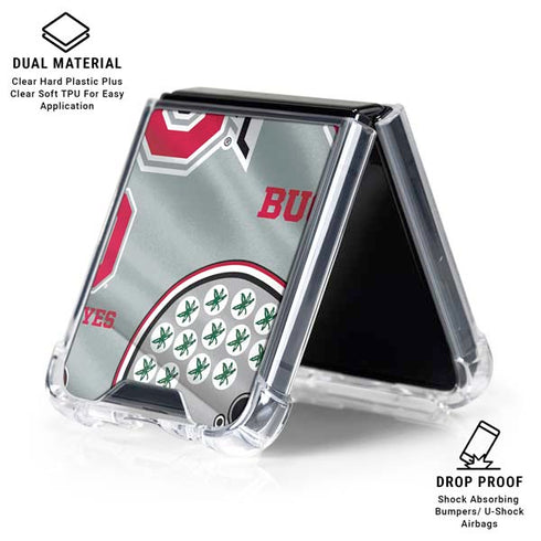 Ohio State University Pattern Galaxy Z Flip7 Clear Case