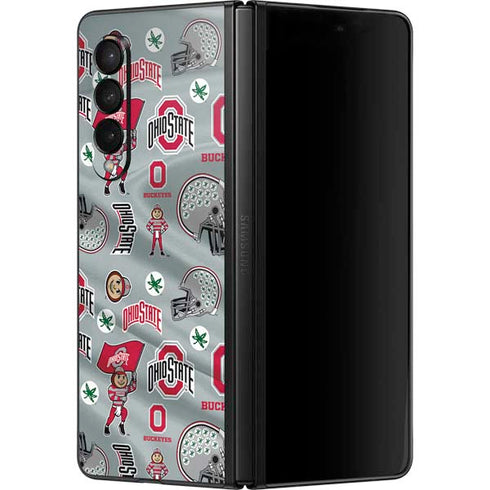 Ohio State University Pattern Galaxy Z Fold3 5G Skin