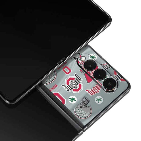 Ohio State University Pattern Galaxy Z Fold3 5G Skin