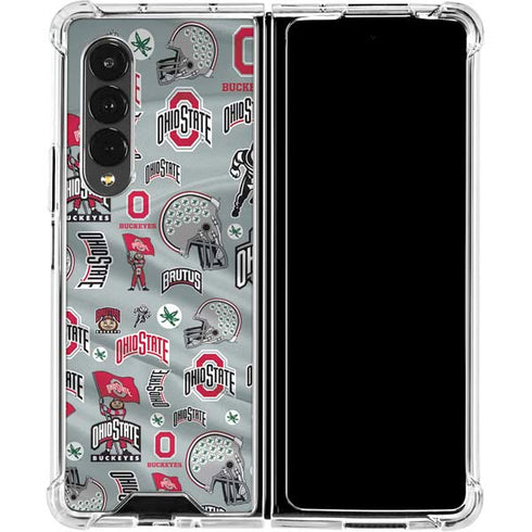 Ohio State University Pattern Galaxy Z Fold4 5G Clear Case
