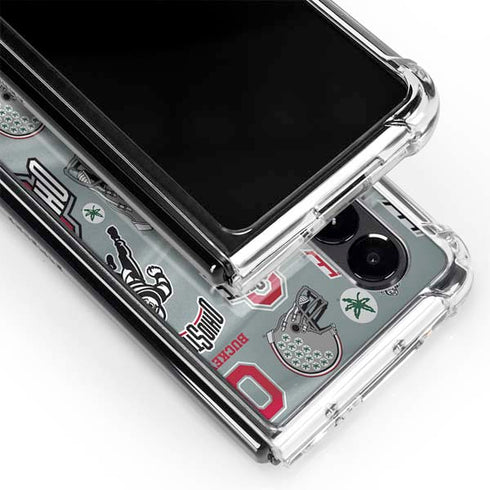 Ohio State University Pattern Galaxy Z Fold4 5G Clear Case