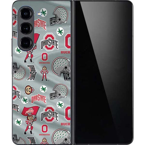 Ohio State University Pattern Galaxy Z Fold5 5G Skin