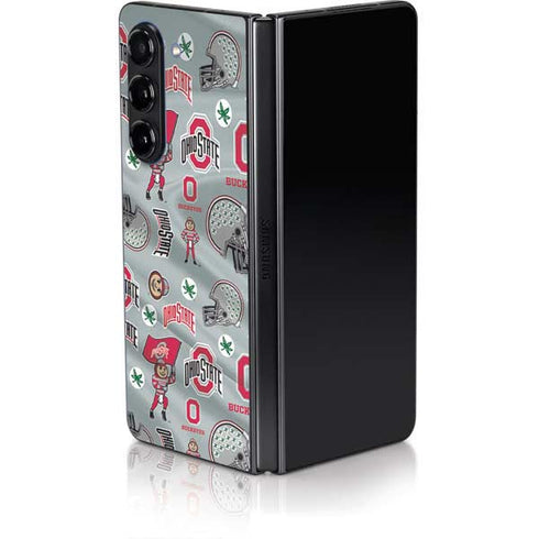 Ohio State University Pattern Galaxy Z Fold5 5G Skin