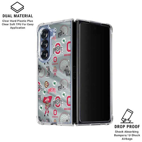Ohio State University Pattern Galaxy Z Fold7 Clear Case