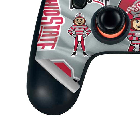 Ohio State University Pattern Google Stadia Controller Skin