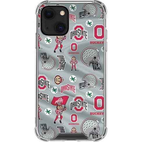 Ohio State University Pattern iPhone 13 Mini Clear Case