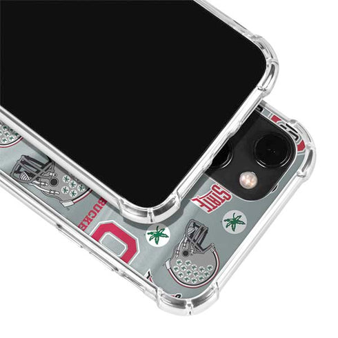 Ohio State University Pattern iPhone 13 Mini Clear Case