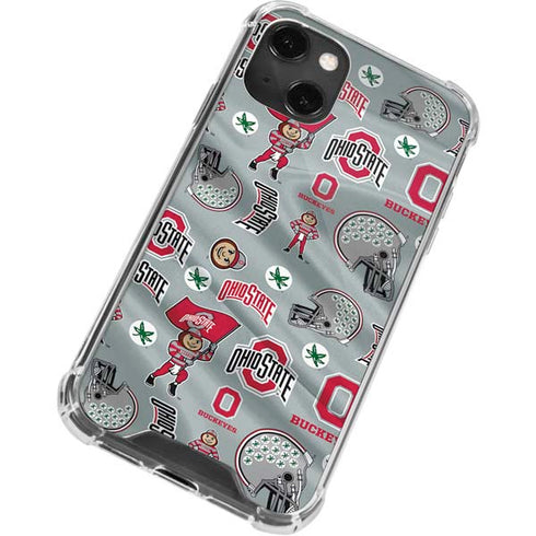 Ohio State University Pattern iPhone 13 Mini Clear Case