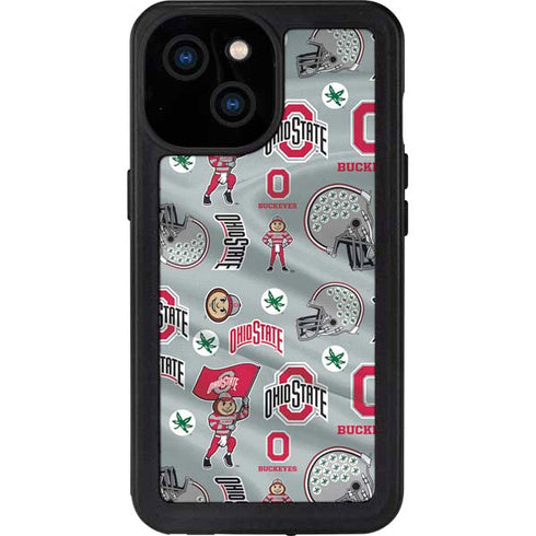 Ohio State University Pattern iPhone 13 Mini Waterproof Case